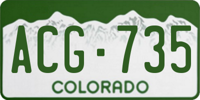 CO license plate ACG735