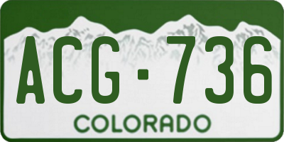 CO license plate ACG736