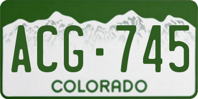 CO license plate ACG745