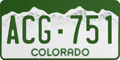 CO license plate ACG751