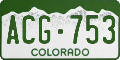 CO license plate ACG753