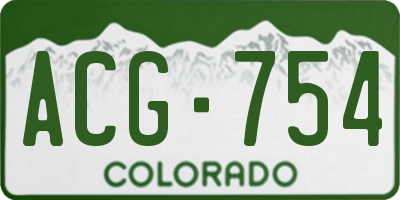 CO license plate ACG754