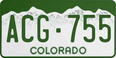 CO license plate ACG755