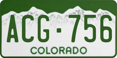 CO license plate ACG756