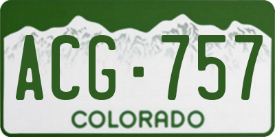 CO license plate ACG757