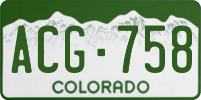 CO license plate ACG758
