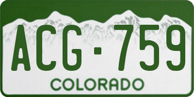 CO license plate ACG759