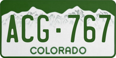 CO license plate ACG767