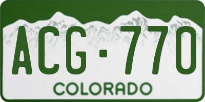 CO license plate ACG770