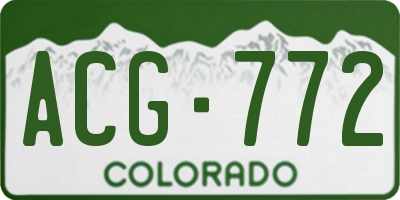 CO license plate ACG772