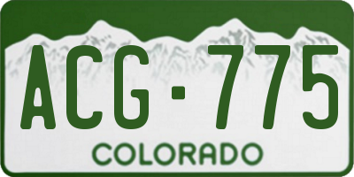 CO license plate ACG775