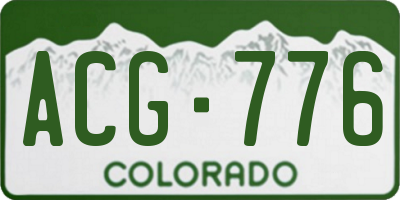 CO license plate ACG776