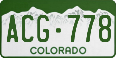 CO license plate ACG778