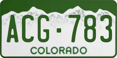 CO license plate ACG783