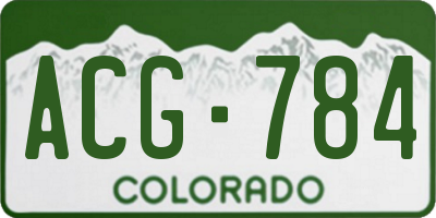 CO license plate ACG784