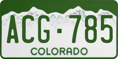 CO license plate ACG785