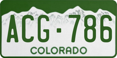 CO license plate ACG786