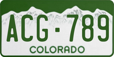 CO license plate ACG789