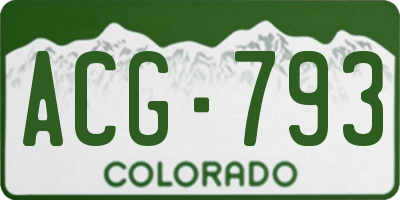 CO license plate ACG793