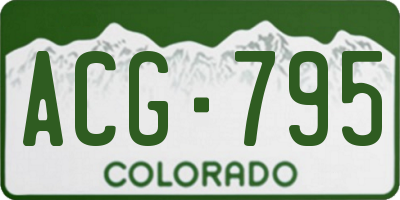CO license plate ACG795