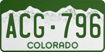 CO license plate ACG796