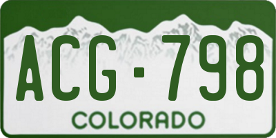 CO license plate ACG798