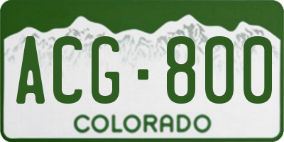 CO license plate ACG800