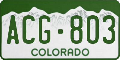 CO license plate ACG803