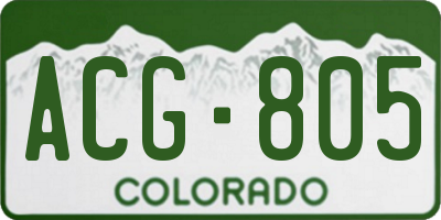 CO license plate ACG805