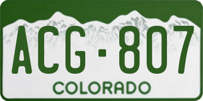 CO license plate ACG807