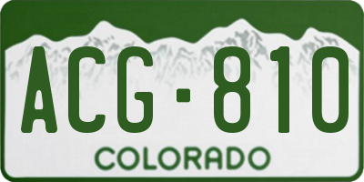 CO license plate ACG810