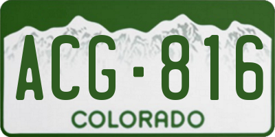 CO license plate ACG816