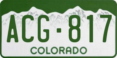 CO license plate ACG817