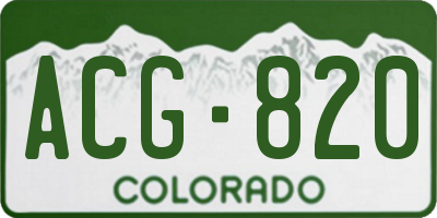 CO license plate ACG820