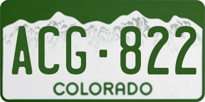 CO license plate ACG822