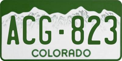 CO license plate ACG823