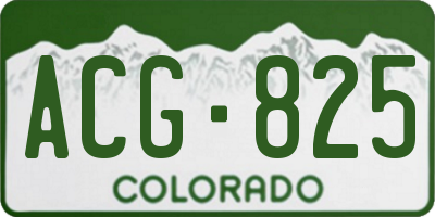 CO license plate ACG825