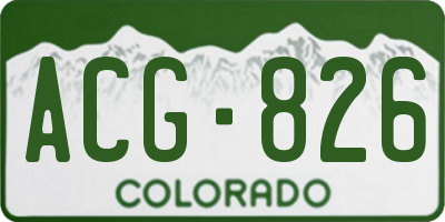 CO license plate ACG826