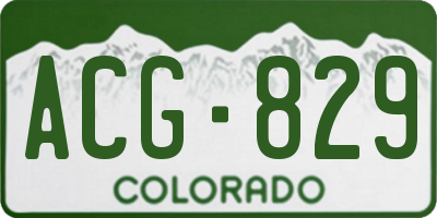 CO license plate ACG829