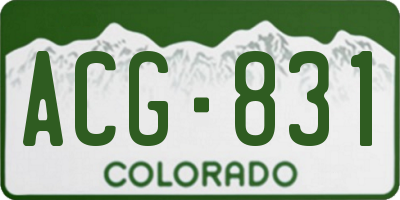 CO license plate ACG831