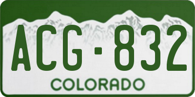 CO license plate ACG832