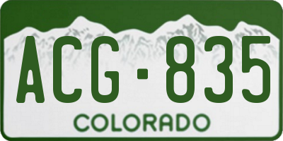 CO license plate ACG835