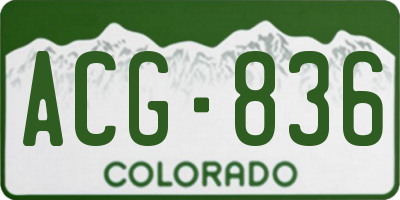 CO license plate ACG836