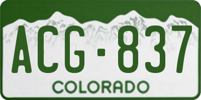 CO license plate ACG837