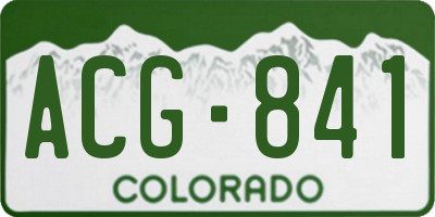 CO license plate ACG841