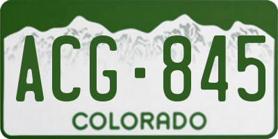 CO license plate ACG845