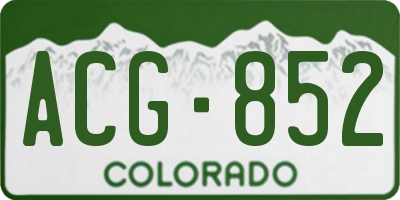 CO license plate ACG852