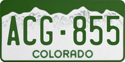 CO license plate ACG855
