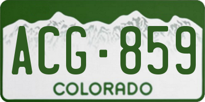 CO license plate ACG859