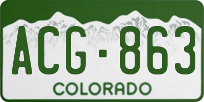 CO license plate ACG863